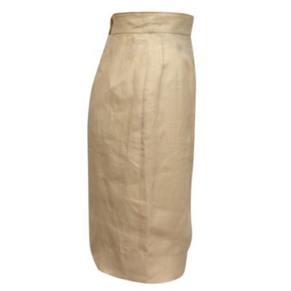 CHANEL BOUTIQUE VINTAGE LINEN SKIRT - Picture 8 of 9